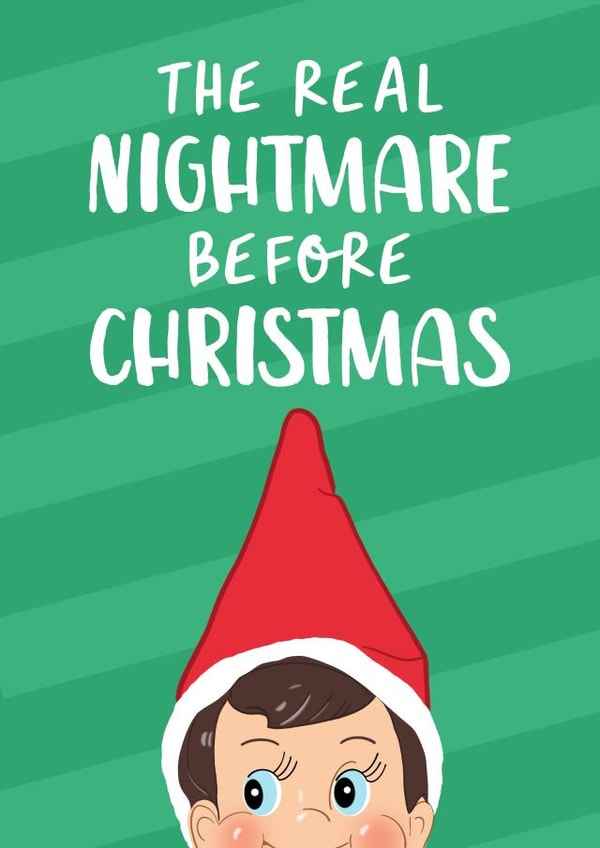 Elf on the Shelf Nightmare Before Christmas Card created by The Cake Thief