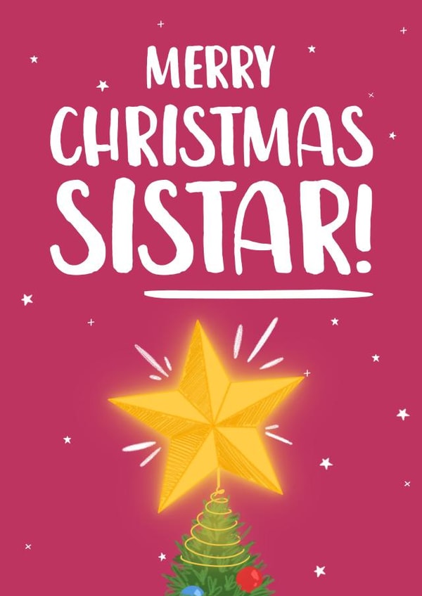 Sister 'SiSTAR' Christmas card created by The Cake Thief