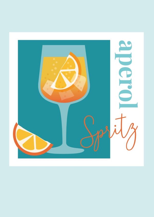 Aperol Spritz Card 1000 created by Saladbomb Creative