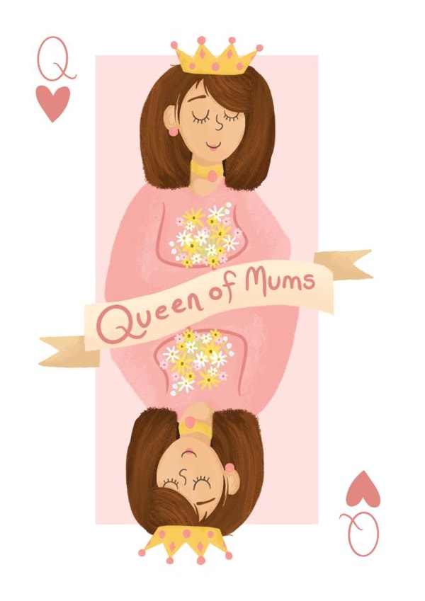 Cute Mothers Day Card - Queen - Queen Of Mums created by Chez Louie Designs