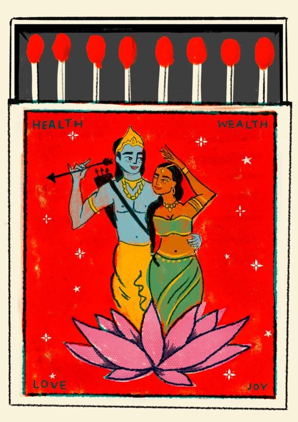 Rama & Sita Diwali Card created by The Potato Diary