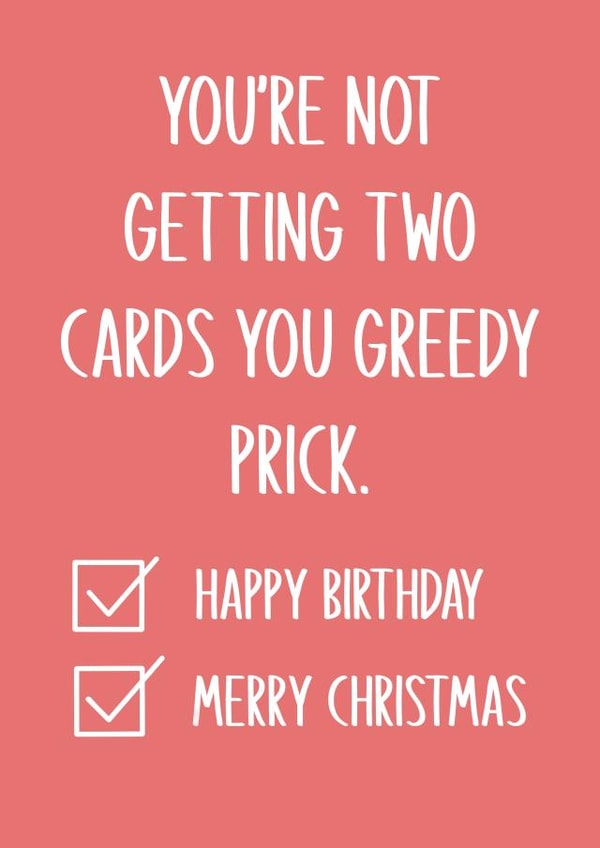 Funny December Birthday Card created by Scrambled Meg Designs