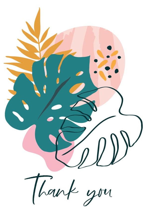 Abstract plant thank you card created by Emma Charlotte Creates