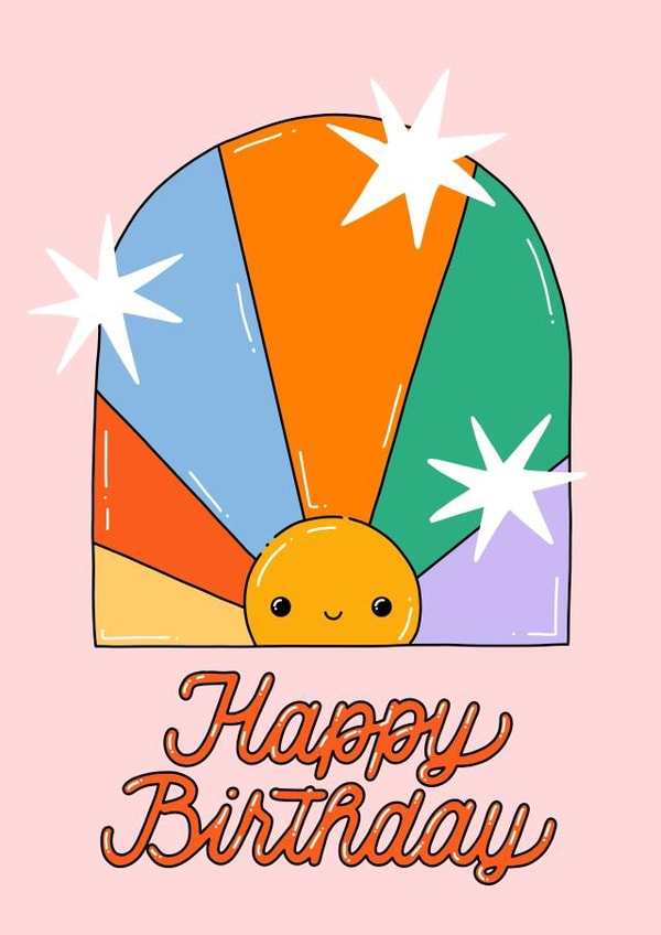 Cute positive Birthday card created by Lena Lapina