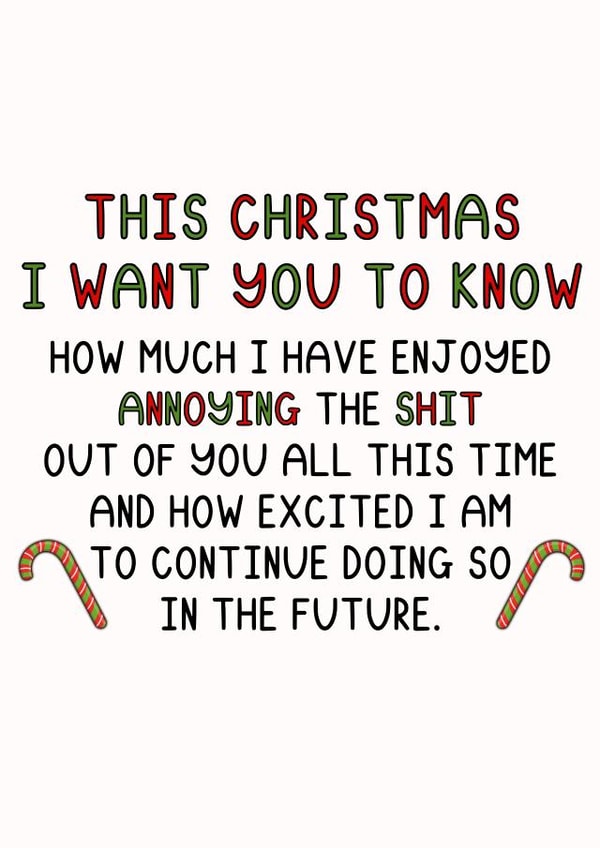 Funny Adult Christmas Card for Partner Friend or Family - Enjoyed Annoying You created by émotif design