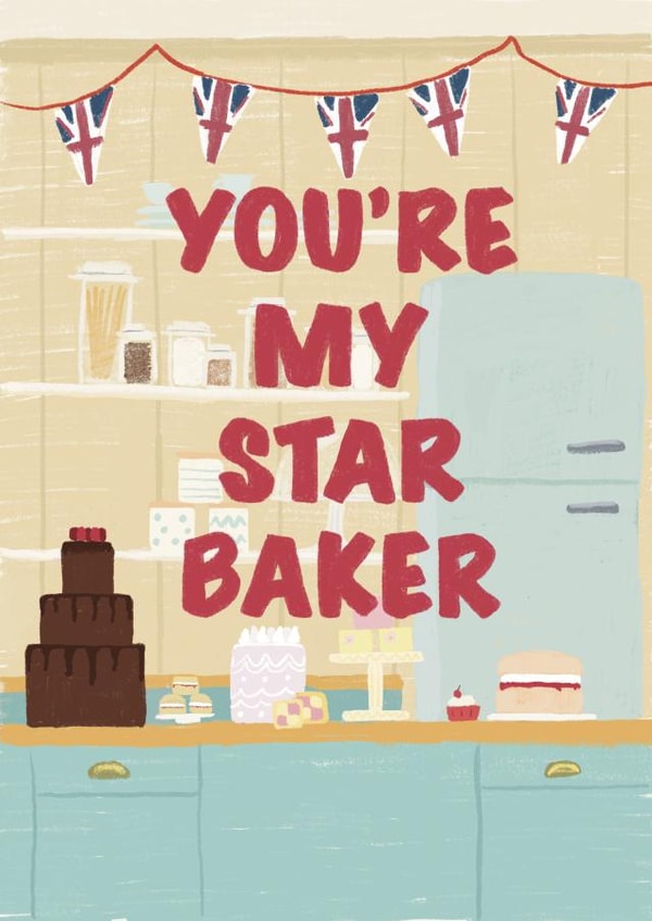 Star Baker Bake Off Card created by Liz Davies Illustration