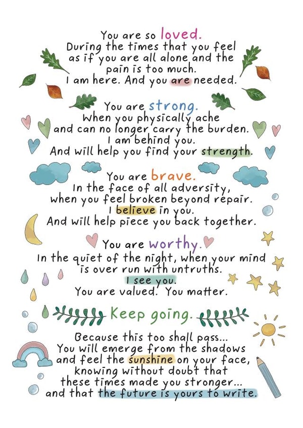 Thinking of You - Fighting Depression and Anxiety Card created by And You Can Quote Me