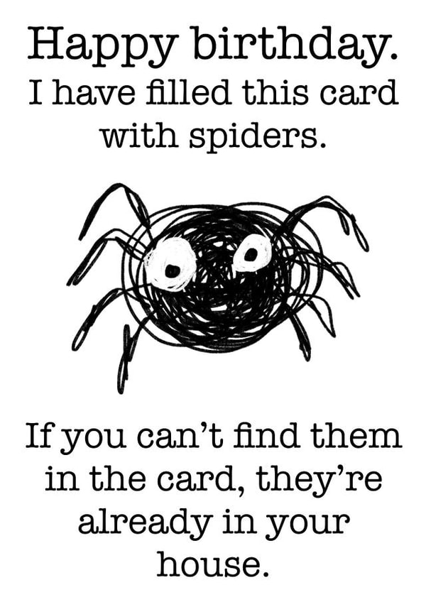 Spider Birthday Card created by Rosie Johnson Illustrates