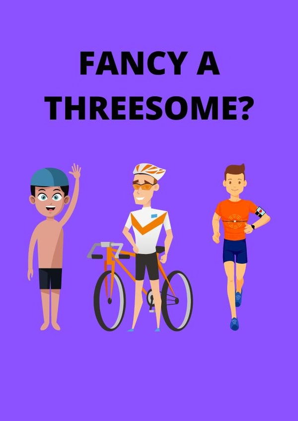 Fancy a threesome triathlon card! created by Mad Funny