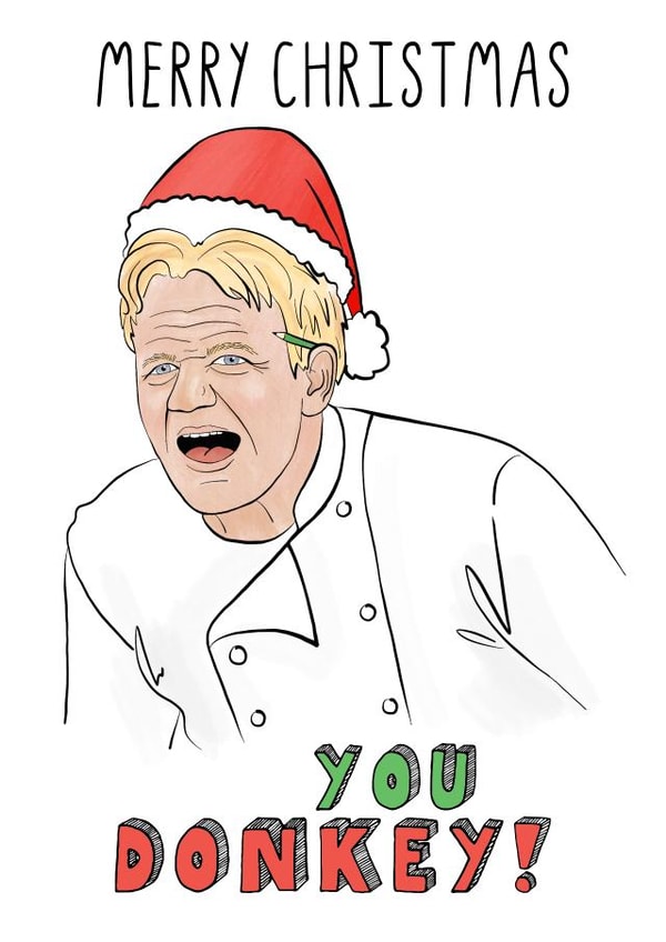 You Donkey Christmas Card created by Sketchy Print Co