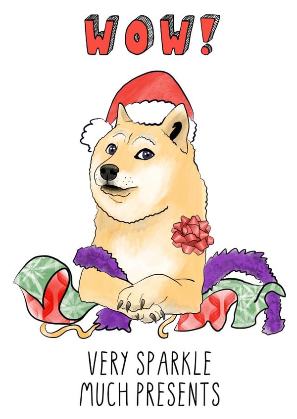 Wow Doggo Christmas Card created by Sketchy Print Co
