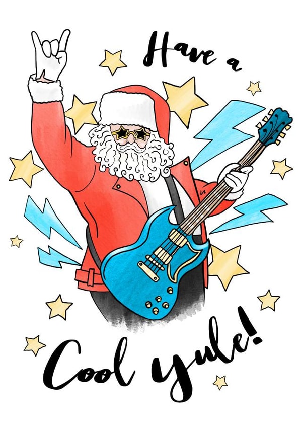 Cool Yule Christmas Card created by Sketchy Print Co