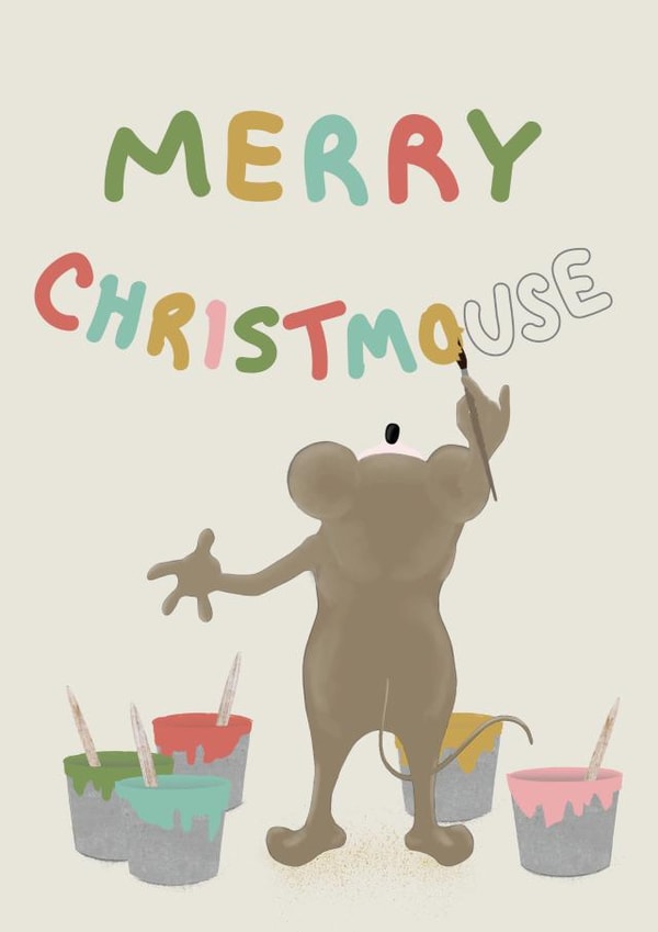 Merry Christmouse Christmas card created by Deborah Chou