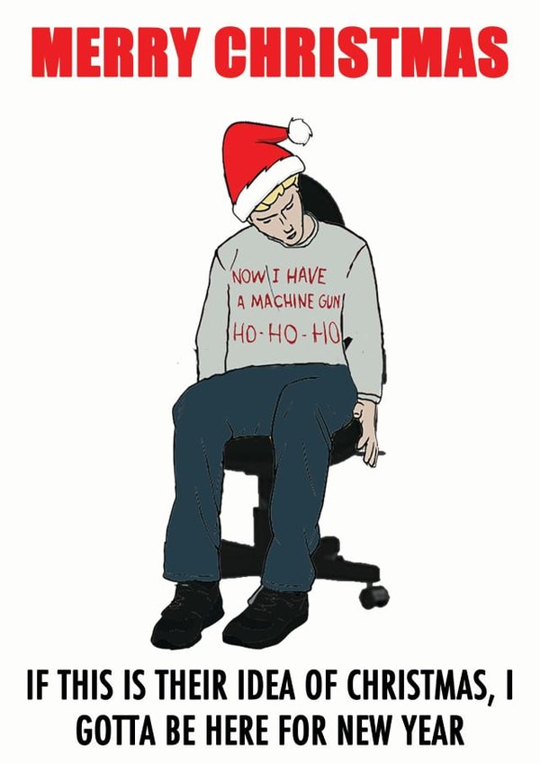 Die Hard Christmas Card created by George Bailey