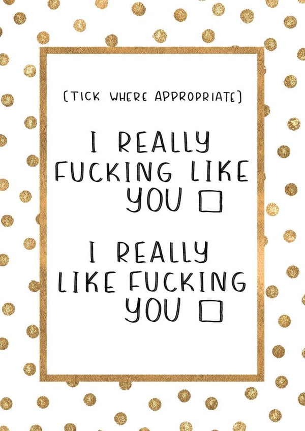 I Really Like (Fucking) You Card created by Esther the Sketcher