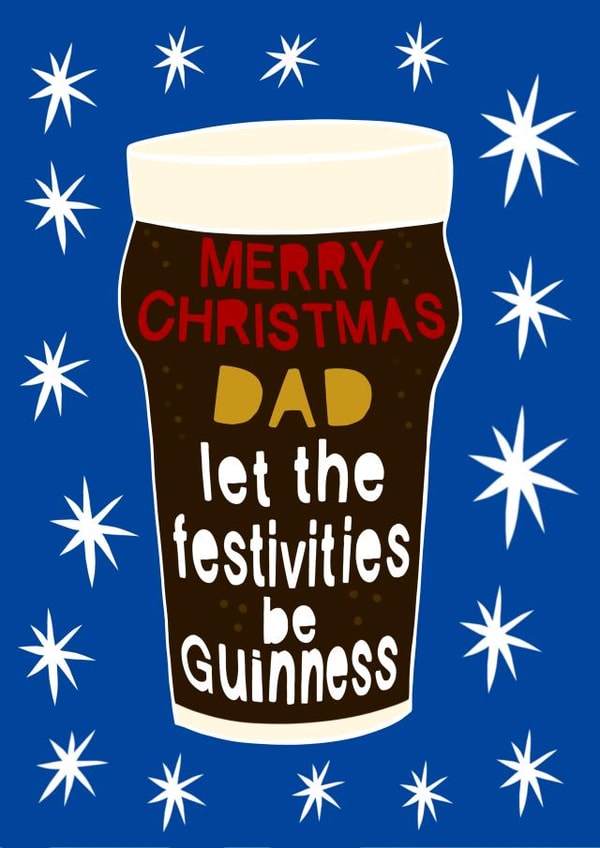 Funny Guinness Pun Christmas Card for Dad created by Running with Scissors