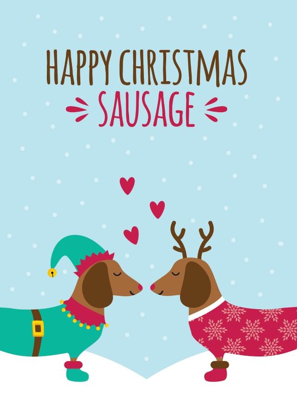 Happy Christmas Sausage Dog created by Blush & Blossom 