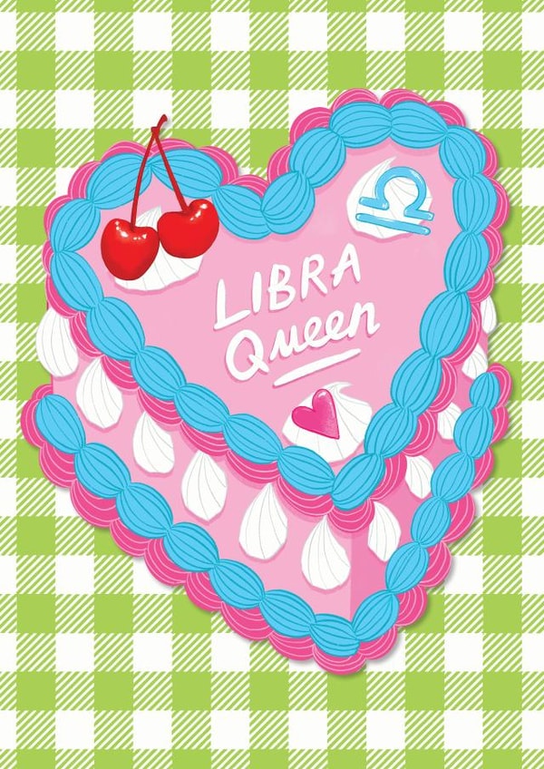 Happy Birthday Libra Queen Cake card created by The Stylist Illustrates