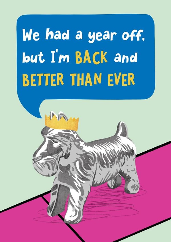 Time For Christmas Games monopoly dog created by Katherine Lynas