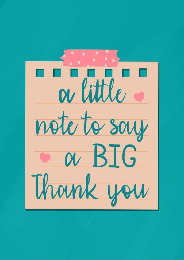 A thank you note created by Spring of colors