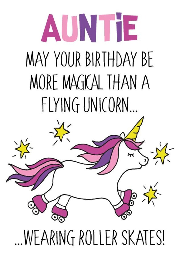 Funny Unicorn Birthday Card For Auntie created by Knick Knack Crafts