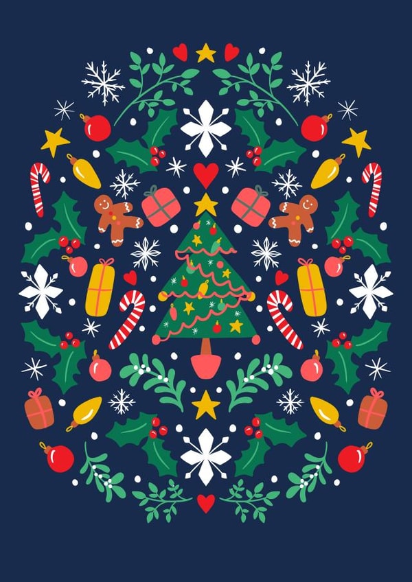 Christmas Tree Pattern Card created by Jessie Maeve Studio