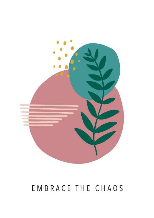 Embrace the Chaos positive affirmation card created by Frankie Rose Illustration