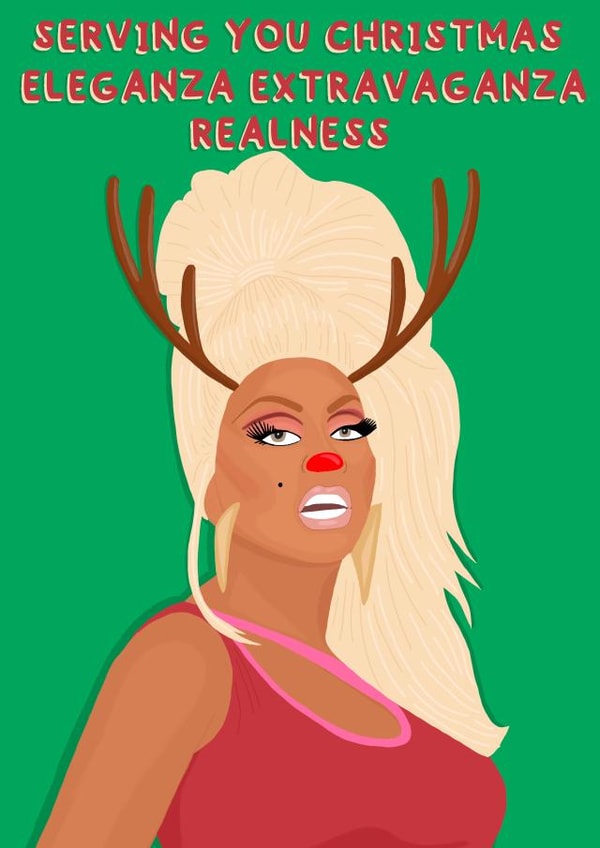 RuPaul Extravagant Christmas Card  created by Red Koala