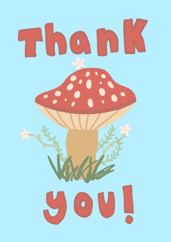 Thank you! Mushroom gratitude card created by Olives Designs