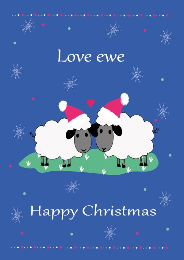 Sheep Christmas card for loved one created by Missycards