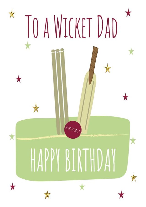 Cricket themed birthday card for Dad created by Missycards
