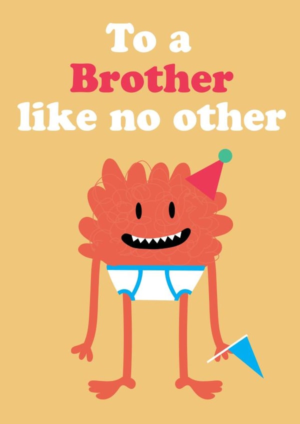 Monster Brother birthday card. created by Memelou