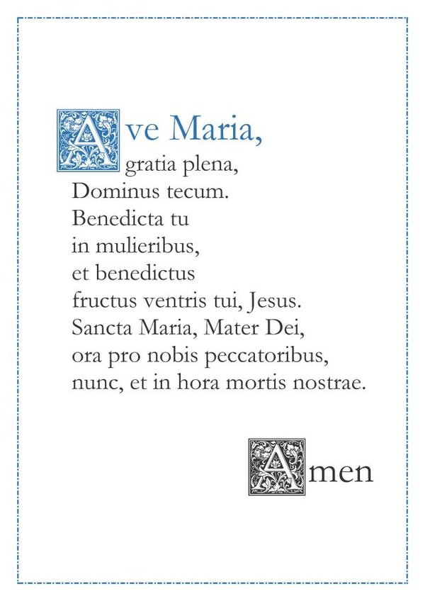 Ave Maria/Hail Mary prayer in Latin created by Orate Fratres