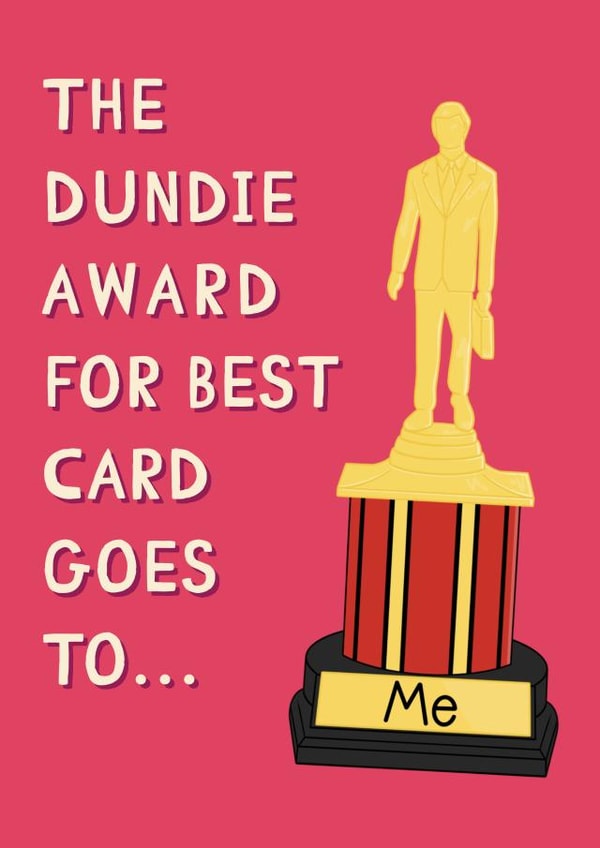 The Office Dundie Award Card created by Luke Oxtoby