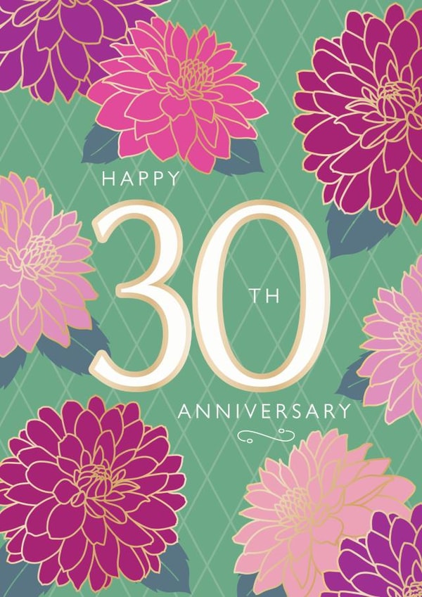Dahlia Days 30th Wedding Anniversary card created by NEEDL designs