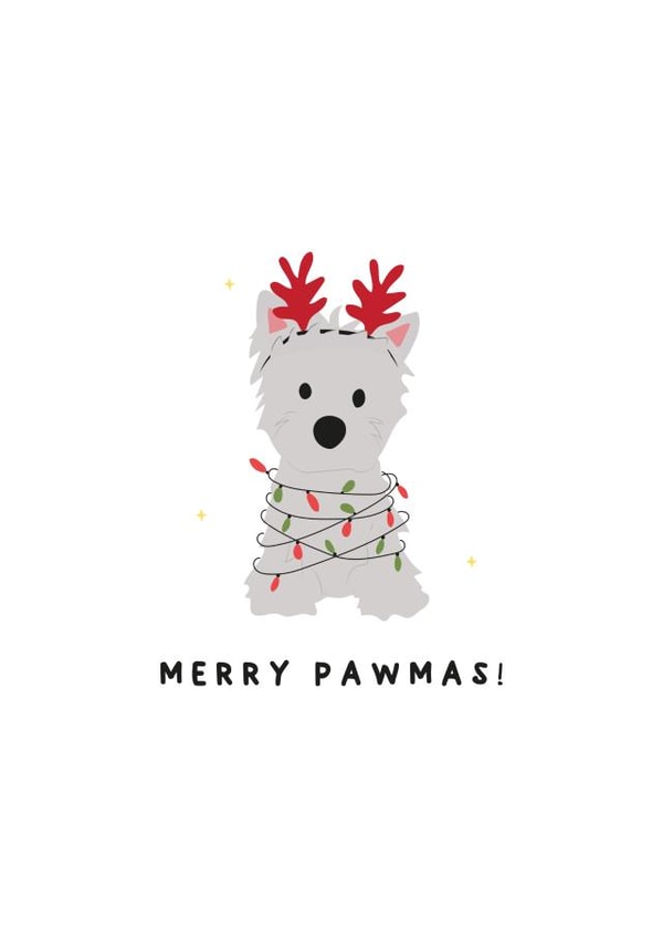 Westie christmas card created by Giggl Greetings 