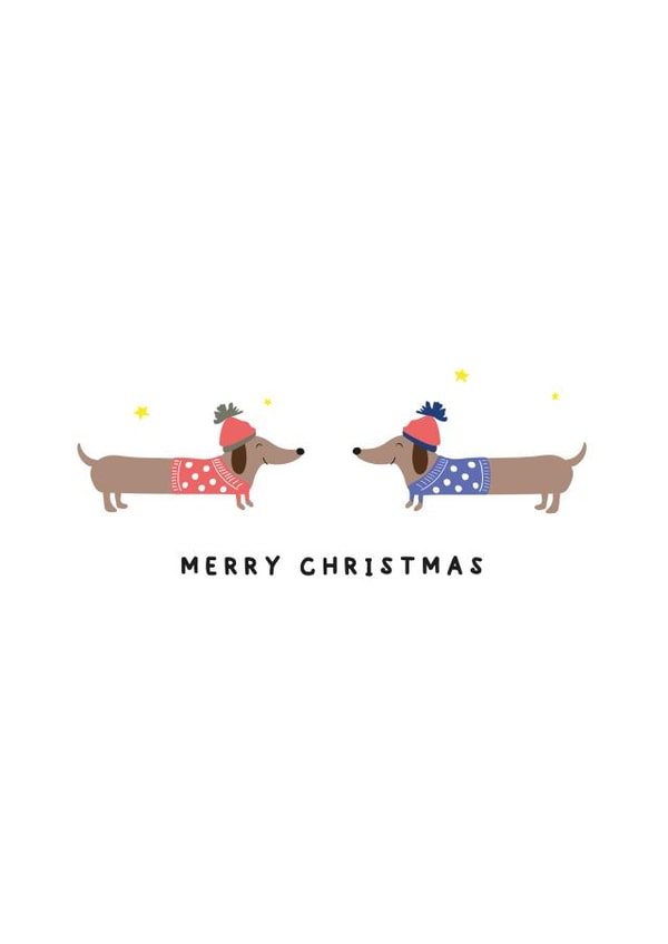 Sausage dog christmas card  created by Giggl Greetings 