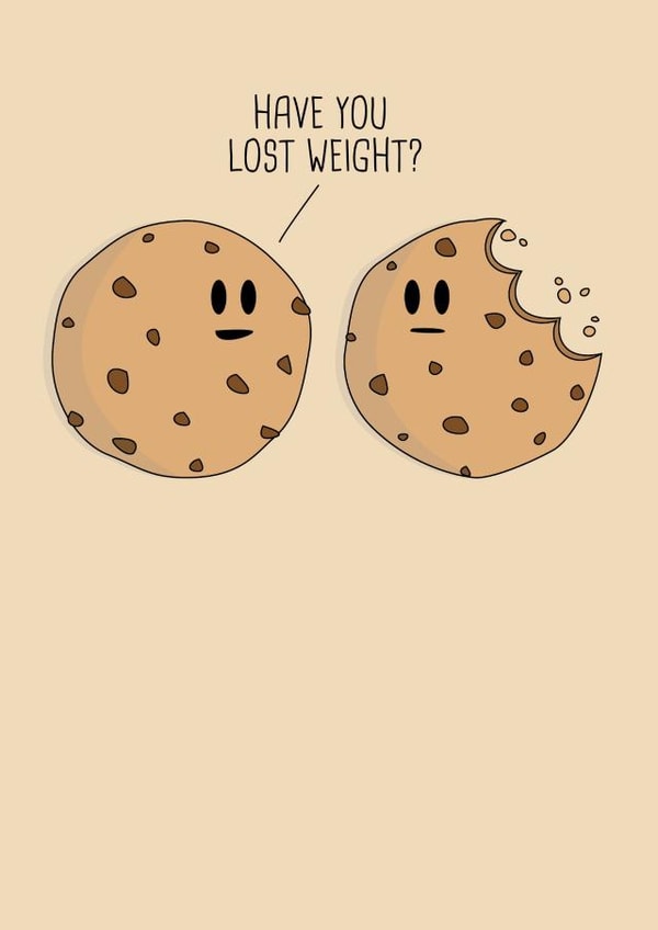 Cookies weight loss friendship card created by Nifty Cards