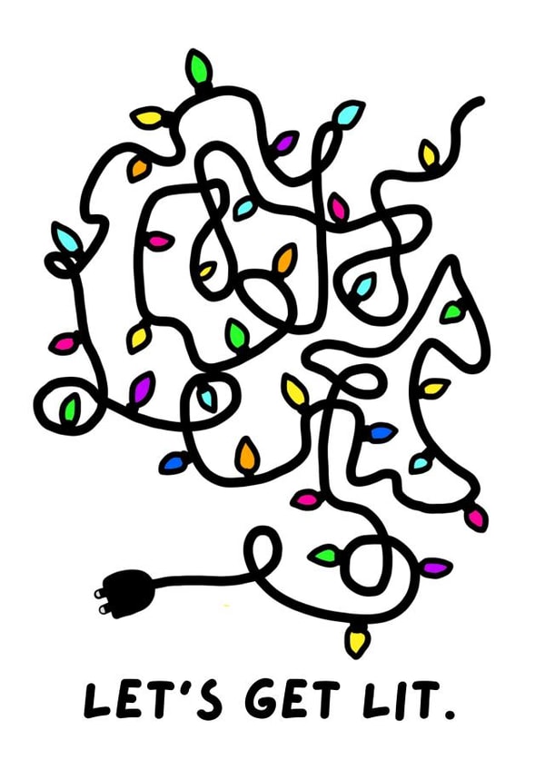 Christmas lights Christmas card created by Keepseyshop
