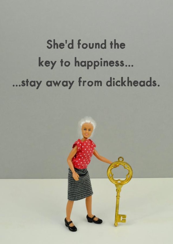 The Key to happiness created by Bold & Bright Cards