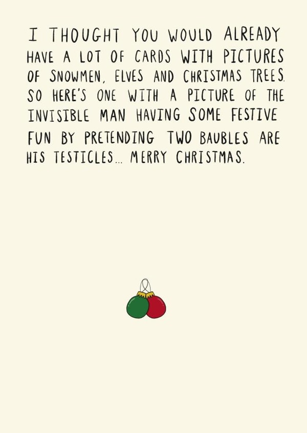 Invisible Man Christmas Card created by Floydie