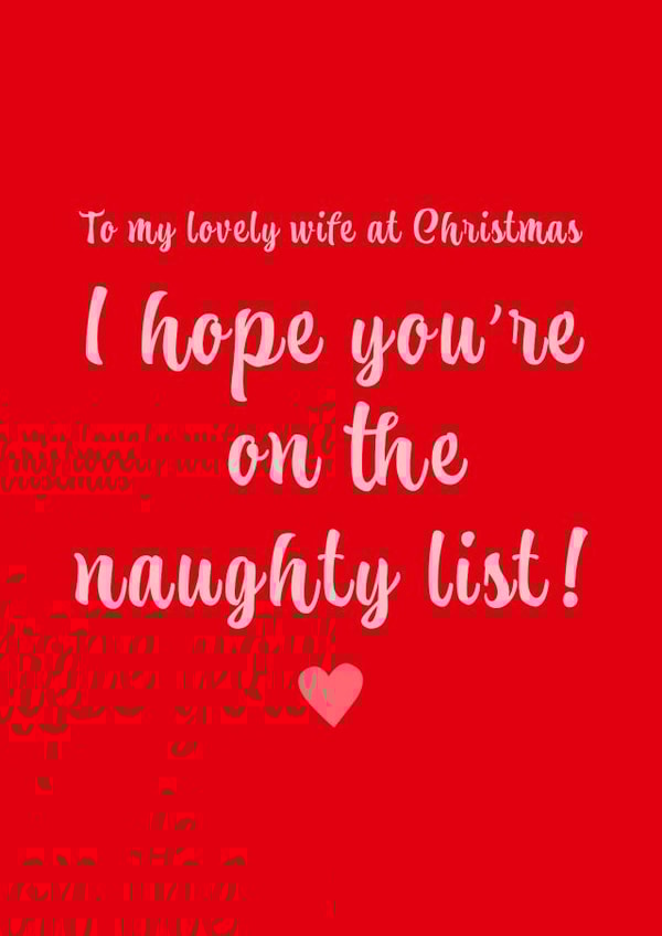 to my lovely wife naughty list card created by Dani Verbeeten