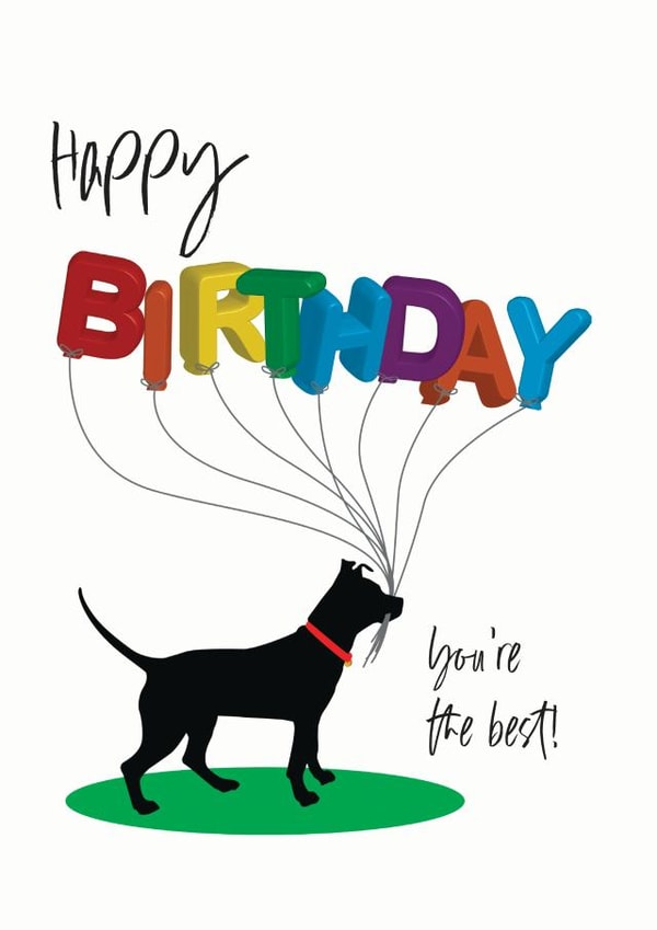 Dog Birthday Balloons card | thortful