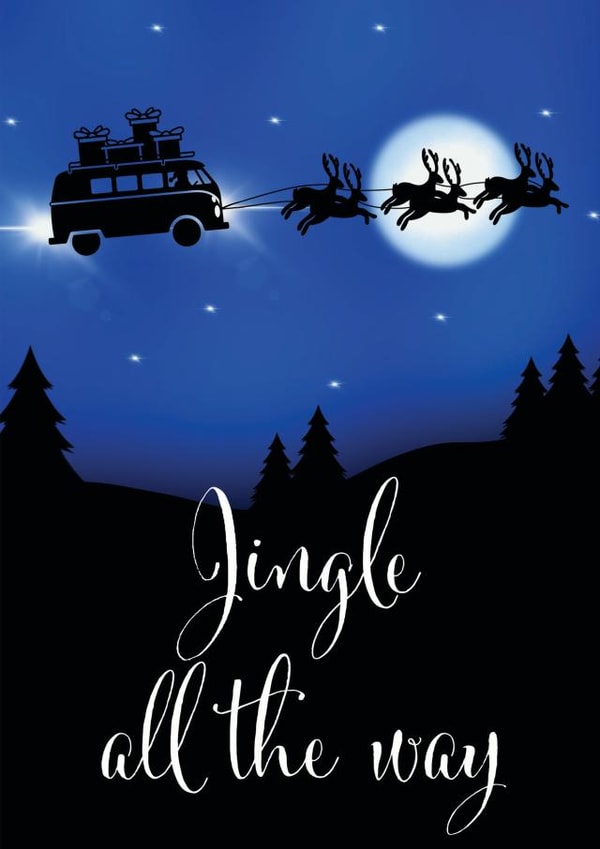 Jingle all the way campervan christmas card created by Teri Creative