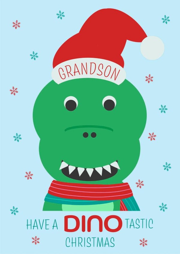 T-Rex Christmas Card for Grandson created by Simply Nix