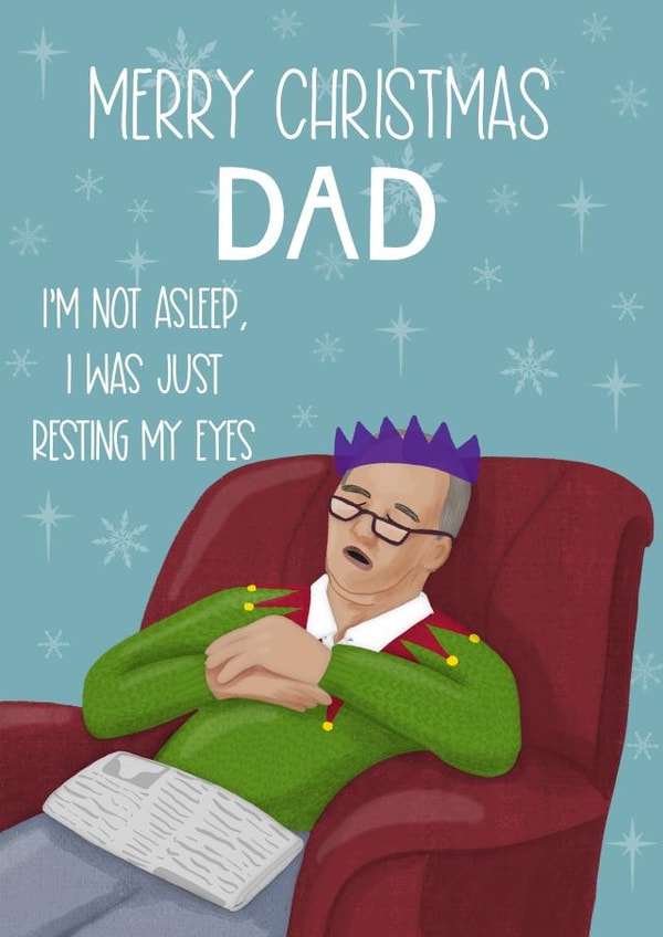 I’m just resting my eyes Dad Christmas card created by Silky Rose Design