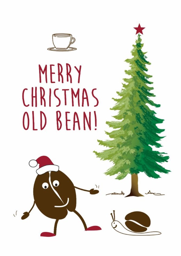Coffee bean Christmas card created by Wicked Poppy Designs