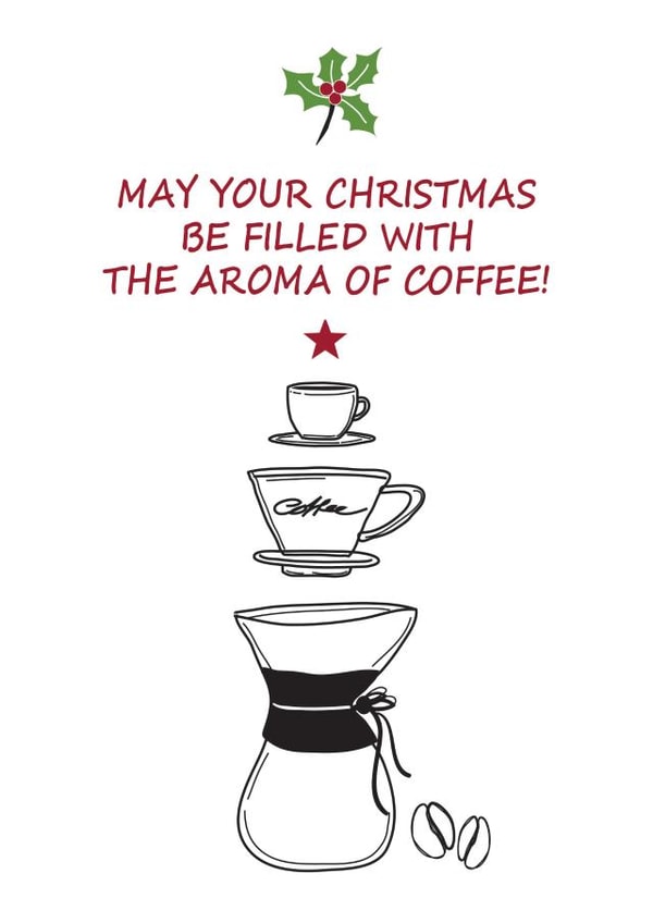 Coffee lovers Christmas card created by Wicked Poppy Designs