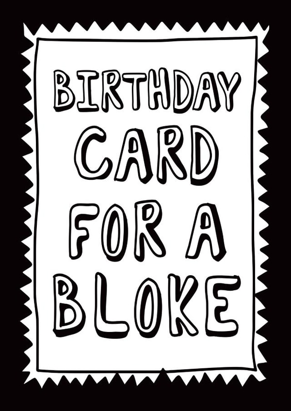 Hilarious no nonsense card for a bloke created by Liverpool Card Studio