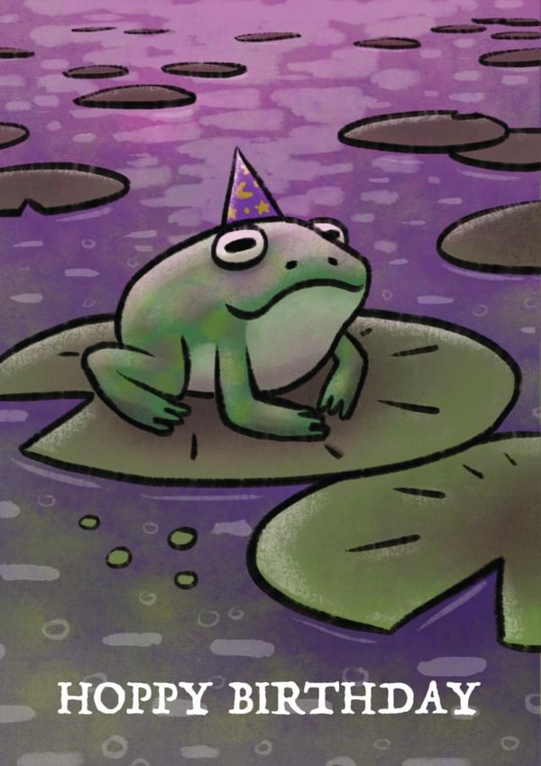 Hoppy Birthday - Magical Frog Birthday Card created by The Vegan Pug